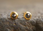Blue diamond studs//24k gold diamond studs//Blue diamond Earrings//24k stud earrings//gold studs for man//diamond gold studs//diamond stud