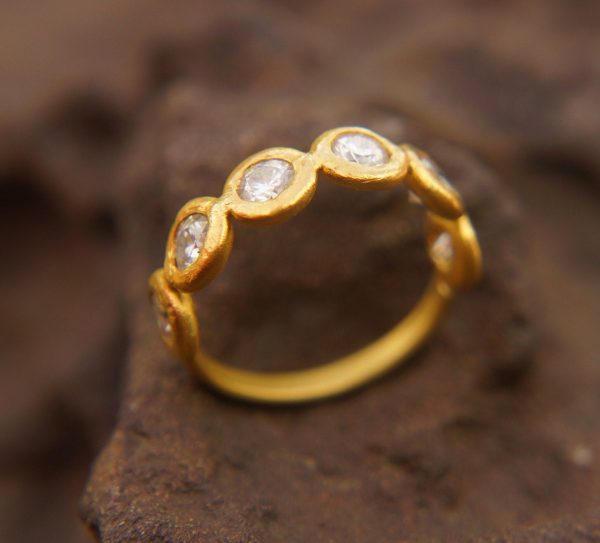 moissanite stone gold ring//artisan solid gold ring//24k gold moissanite ring//artisan engagement ring//24k gold ring// gold ring