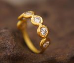 moissanite stone gold ring//artisan solid gold ring//24k gold moissanite ring//artisan engagement ring//24k gold ring// gold ring