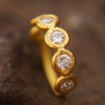 moissanite stone gold ring//artisan solid gold ring//24k gold moissanite ring//artisan engagement ring//24k gold ring// gold ring