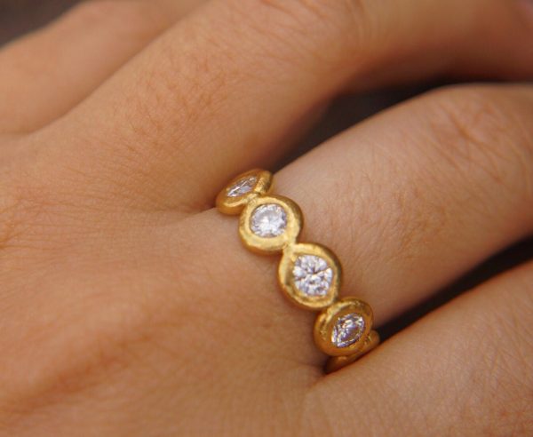 moissanite stone gold ring//artisan solid gold ring//24k gold moissanite ring//artisan engagement ring//24k gold ring// gold ring