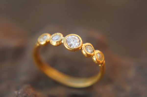 moissanite stone gold ring//artisan solid gold ring//24k gold moissanite ring//artisan engagement ring//24k gold ring// gold ring