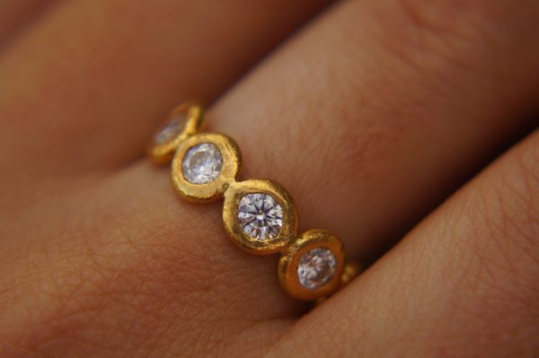 moissanite stone gold ring//artisan solid gold ring//24k gold moissanite ring//artisan engagement ring//24k gold ring// gold ring