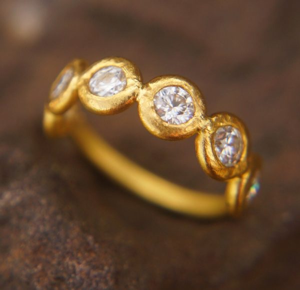 moissanite stone gold ring//artisan solid gold ring//24k gold moissanite ring//artisan engagement ring//24k gold ring// gold ring