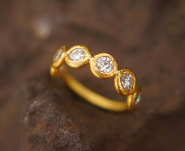 moissanite stone gold ring//artisan solid gold ring//24k gold moissanite ring//artisan engagement ring//24k gold ring// gold ring