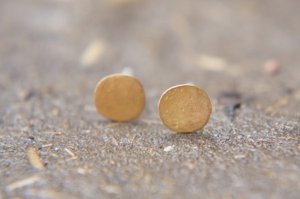 22K Gold Dotted Studs 3-8 mm Tiny Earrings - Handcrafted Earrings- Minimalist Jewelry- Wedding Earrings-mother day gift - solid gold