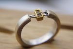 Raw Engagement Ring, 22K Gold and Rough cubic Diamond engagement ring,Unique Engagement ring,rough diamond ring, Alternative Engagement Ring