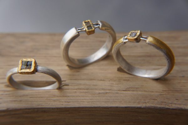 Raw Engagement Ring, 22K Gold and Rough cubic Diamond engagement ring,Unique Engagement ring,rough diamond ring, Alternative Engagement Ring