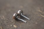 aqua marine- rose gold Earrings Women- Gift for Women-red gold earrings - Wife Girlfriend- 18K- rose Gold- Bezel Earring-  rose gold studs