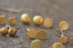 22K Gold Dotted Studs 3-8 mm Tiny Earrings - Handcrafted Earrings- Minimalist Jewelry- Wedding Earrings-mother day gift - solid gold