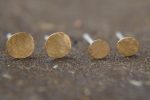 22K Gold Dotted Studs 3-8 mm Tiny Earrings - Handcrafted Earrings- Minimalist Jewelry- Wedding Earrings-mother day gift - solid gold