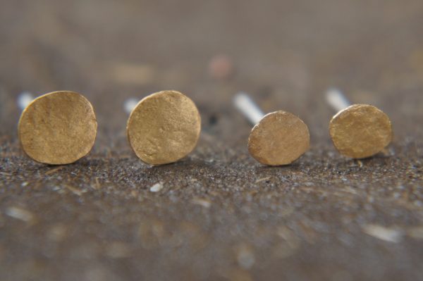 22K Gold Dotted Studs 3-8 mm Tiny Earrings - Handcrafted Earrings- Minimalist Jewelry- Wedding Earrings-mother day gift - solid gold