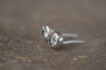 aqua marine- rose gold Earrings Women- Gift for Women-red gold earrings - Wife Girlfriend- 18K- rose Gold- Bezel Earring-  rose gold studs