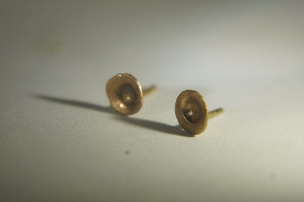 18K rose Gold studs  Studs -Tiny Earrings - Handmade Earrings- Minimalist Jewelry- Wedding Earrings-biblical jewelry collection - solid gold