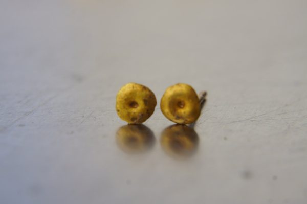 22K Gold studs -solid gold studs - Handmade Earrings-ancient Jewelry- Wedding Earrings-biblical jewelry collection 22k gold studs