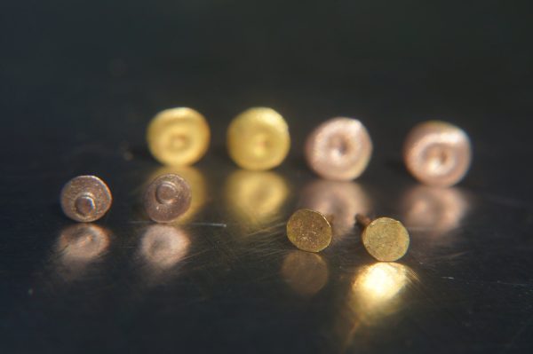 18K rose Gold studs -solid gold - Handmade Earrings-ancient Jewelry- Wedding Earrings-biblical jewelry collection - red gold studs