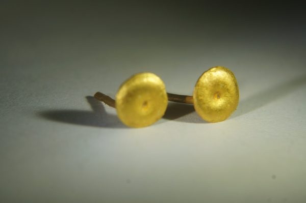 22K Gold studs -solid gold studs - Handmade Earrings-ancient Jewelry- Wedding Earrings-biblical jewelry collection 22k gold studs