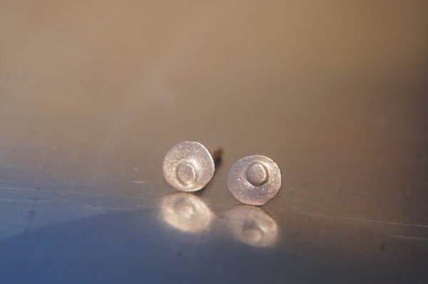 18K rose Gold studs -solid gold - Handmade Earrings-ancient Jewelry- Wedding Earrings-biblical jewelry collection - red gold studs