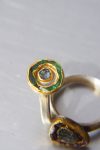 raw gemstone gold ring/bohemian gold ring//24k gold ring//solid gold ring//blue sapphire ring //silver and gold artisan ring//one of a kind