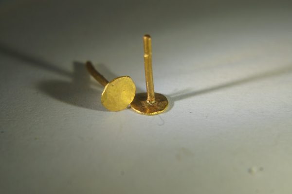 22K Gold Dotted Studs -4-9 mm Tiny Earrings - hummered stud Earrings- Minimalist Jewelry- Wedding Earrings-mother day gift - solid gold