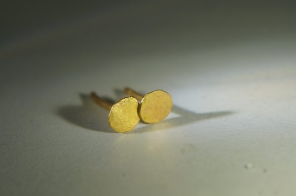 22K Gold Dotted Studs -4-9 mm Tiny Earrings - hummered stud Earrings- Minimalist Jewelry- Wedding Earrings-mother day gift - solid gold