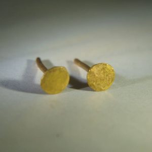 22K Gold Dotted Studs -5 mm Tiny Earrings - hummered stud Earrings- Minimalist Jewelry- Wedding Earrings-mother day gift - solid gold