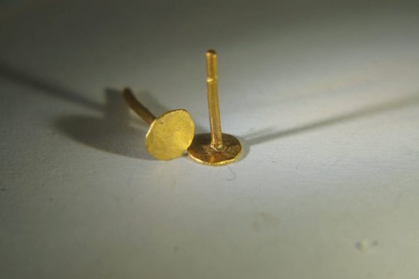 22K Gold Dotted Studs -5 mm Tiny Earrings - hummered stud Earrings- Minimalist Jewelry- Wedding Earrings-mother day gift - solid gold