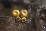 24k gold//sapphire Studs //gold Diamond Earrings//gold stud earrings//24k gold earrings//diamond earring//tiny gold diamond studs//yoavgefen