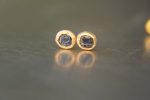solid gold 22k- raw sapphire Studs -Rough blue sapphire Earrings-stud earrings-22k gold earrings- rough blue sapphire earrings-