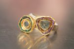 raw gemstone gold ring/bohemian gold ring//24k gold ring//solid gold ring//blue sapphire ring //silver and gold artisan ring//one of a kind