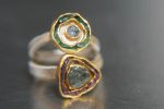 raw gemstone gold ring/bohemian gold ring//24k gold ring//solid gold ring//blue sapphire ring //silver and gold artisan ring//one of a kind