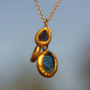 large 8-9 mm gold pendant//24k gold pendant//gold charm necklace//gemstone pendant///24k gold pendant//24k gold raw gem//24k gold necklace