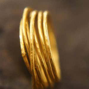 22k wedding band//22k yellow gold//artisan hammered handmade//fine gold ring// wire gold ring//wrap wire ring//22k gold wedding band ring