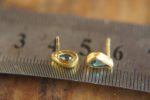 solid gold drop earrings-blue topaz Earrings-Gold Studs-stud earrings-22k earrings-solid gold earrings- 22k stud with stone- topaz earrings