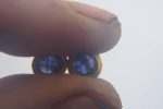 solid 22k gold -Rough blue sapphire  Earrings-stud earrings-22k gold earrings-  rough blue  sapphire earrings- raw sapphire earrings studs