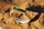 raw gemstone ring/bohemian gold ring//gold ring//solid gold ring//bicolor blue tourmaline//silver and gold artisan ring//one of a kind ring