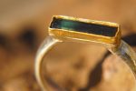 raw gemstone ring/bohemian gold ring//gold ring//solid gold ring//bicolor blue tourmaline//silver and gold artisan ring//one of a kind ring