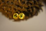solid 24k gold//blue topaz Earrings//24k gold Studs// 24k gold earrings//blue topaz earrings// 24k gold with stone//solid gold studs