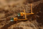 solid 24k gold-blue tourmaline Earrings-Gold Studs//one of a kind-stud earrings//24k gold earrings//blue stone earrings//24k stud with stone