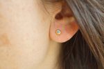 solid 24k gold//blue topaz Earrings//24k gold Studs// 24k gold earrings//blue topaz earrings// 24k gold with stone//solid gold studs
