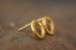 22k solid gold//cubic diamond Studs//gold Earrings//rough diamonds//gold stud earrings//22k gold earrings//raw cubic diamonds gold earring