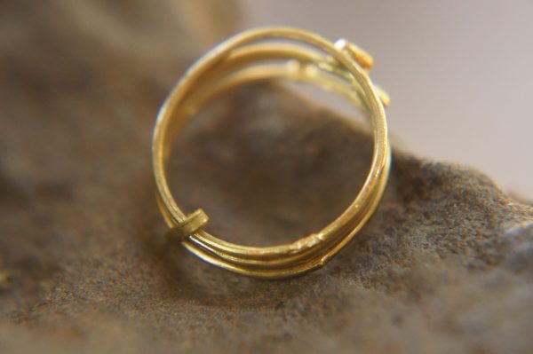 22k gold stacking ring//unique engagement ring//handmade one of a kind//boho engagement ring//gold nugget ring//custom made stacking ring