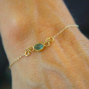 gold charm bracelet//14k gold bracelet//24k gold bracelet//charm bracelet with gem stone//diamond gold bracelet//rough stone charm//24k gold