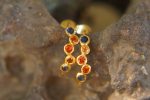 24k solid gold//orange sapphire hoop earrings//orange sapphire hoops//24k hoop earrings//gold earrings//sapphire hoops //24k gold studs