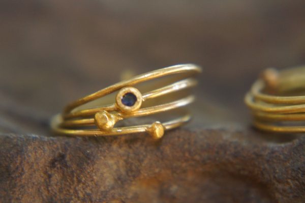 22k gold stacking ring//unique engagement ring//handmade one of a kind//boho engagement ring//gold nugget ring//custom made stacking ring