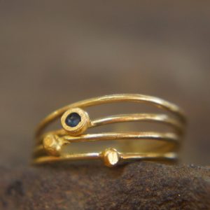 22k gold stacking ring//unique engagement ring//handmade one of a kind//boho engagement ring//gold nugget ring//custom made stacking ring