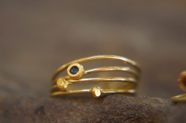 22k gold stacking ring//unique engagement ring//handmade one of a kind//boho engagement ring//gold nugget ring//custom made stacking ring