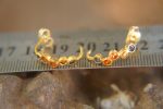 24k solid gold//orange sapphire hoop earrings//orange sapphire hoops//24k hoop earrings//gold earrings//sapphire hoops //24k gold studs