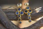 24k solid gold//blue sapphire hoop earrings//blue sapphire hoops//24k hoop earrings//gold earrings//sapphire hoops //24k gold studs
