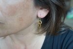 22K Gold earrings//solid gold dangle//Handcrafted Earrings//Minimalist 22k Jewelry//Wedding Earrings//anniversary gift//22k gold artisan
